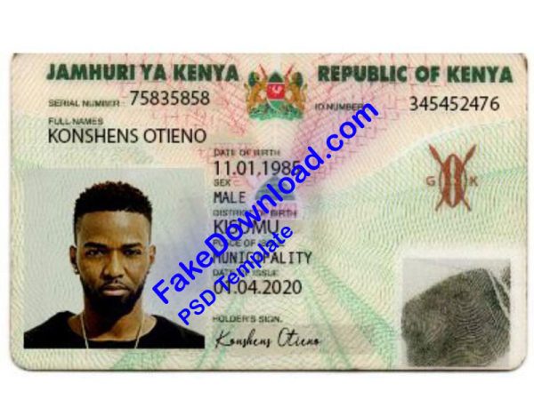 Kenya national id card (psd)