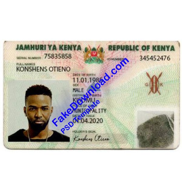 Kenya national id card (psd)