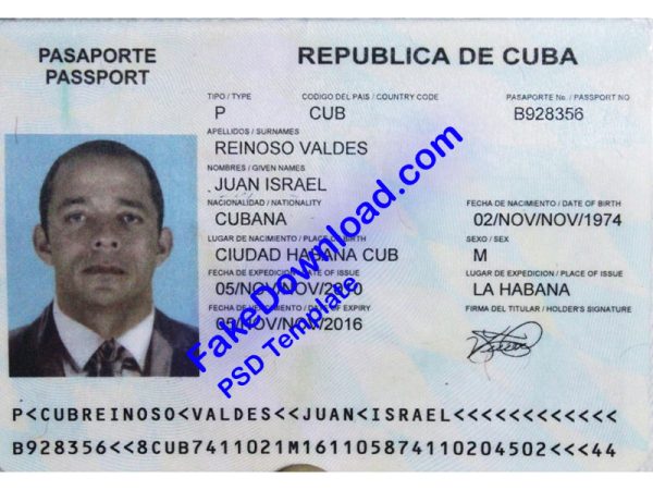 Cuba Passport (psd)