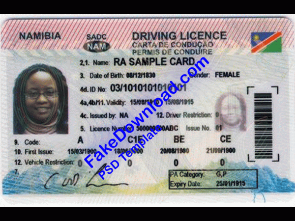 Congo Driver License (psd)