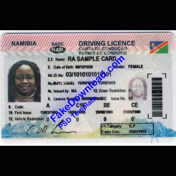 Congo Driver License (psd)