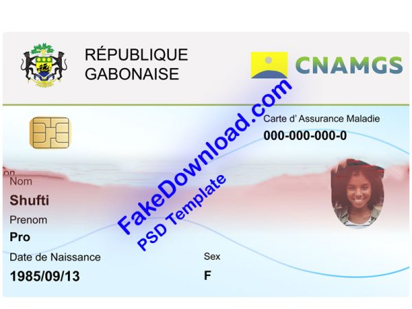 Gabon national id card (psd)