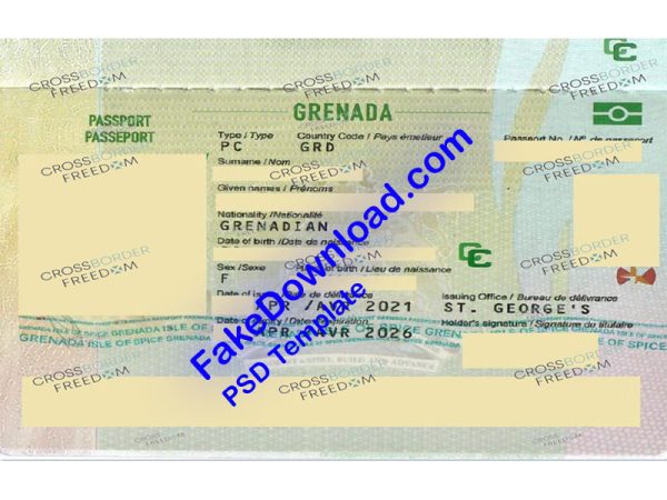 Grenada Passport (psd)