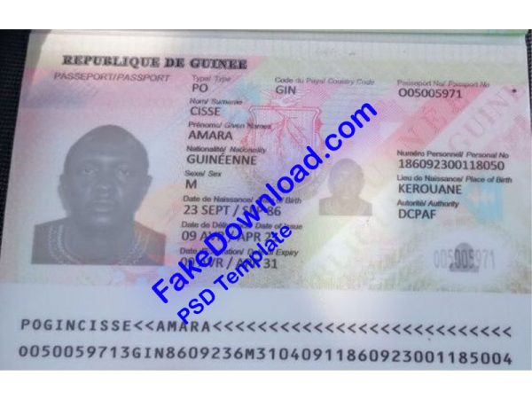 Guinea Passport (psd)