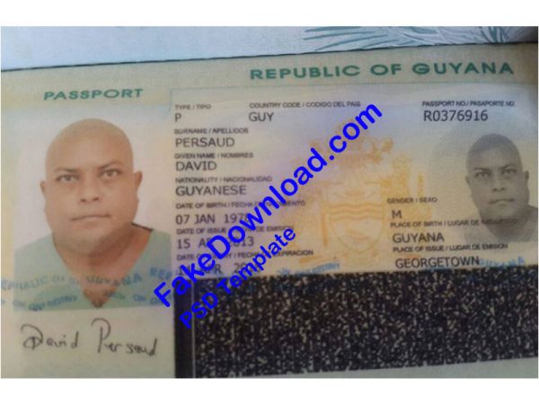 Guyana Passport (psd)