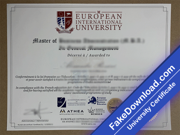 European International University Template (psd)