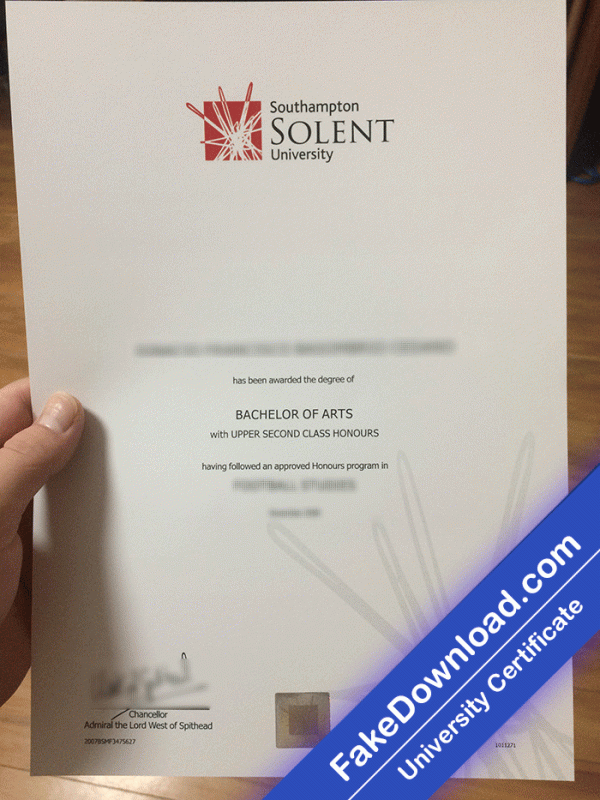 Southampton Solent University Template (psd)